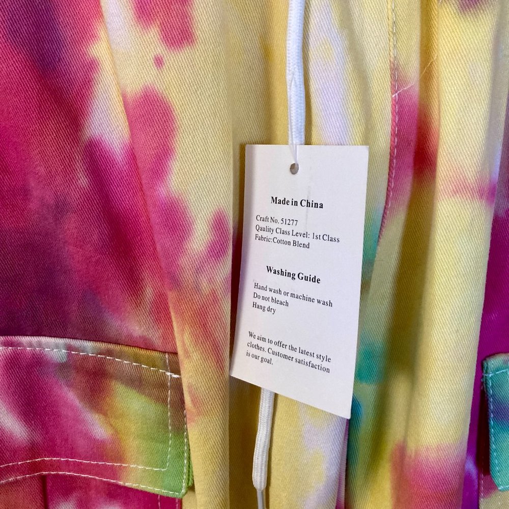 Sangtree Tie Dye Womens Cargo Pants Drawstring Tapered Trousers Size Small - Picture 6 of 10